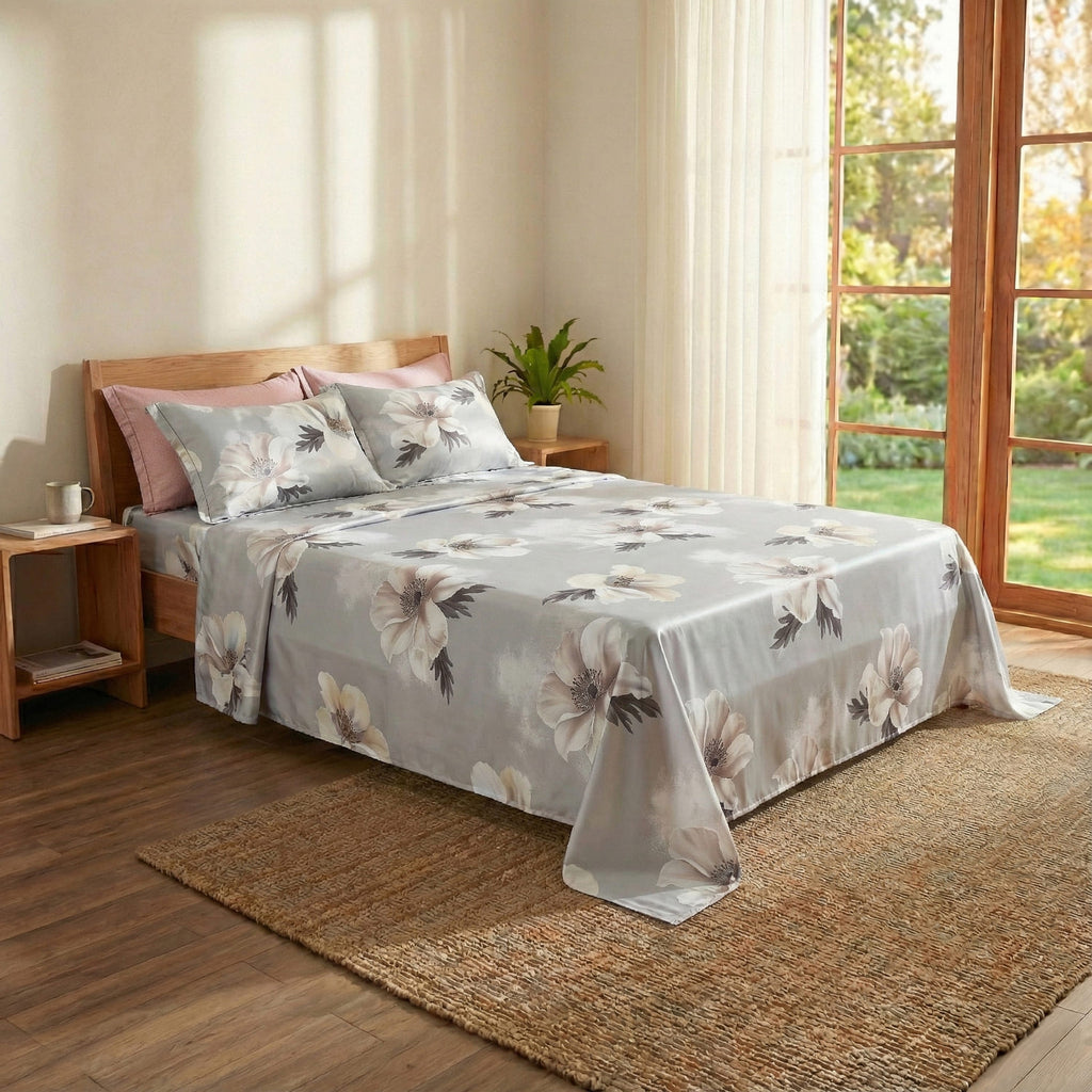 JUEGO DE SÀBANA PRIMAVERA GRIS