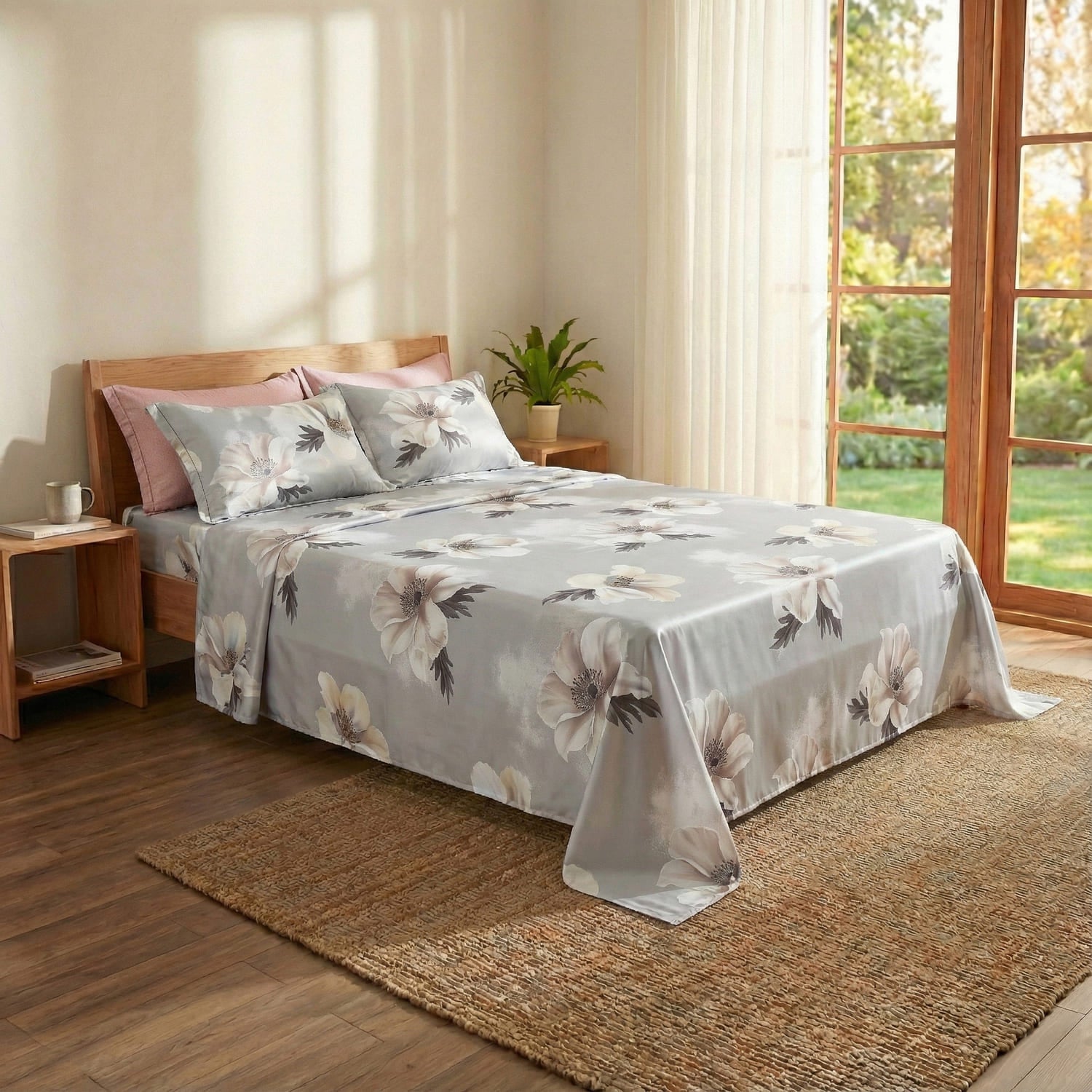 JUEGO DE SÀBANA PRIMAVERA GRIS