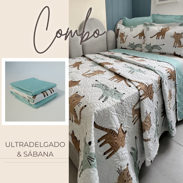 KIT ULTRADELGADO + JUEGO DE SABANAS CATS