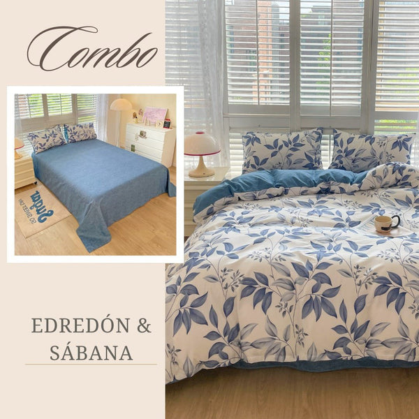 KIT ACOLCHADO + JUEGO DE SABANA BOTÁNICO
