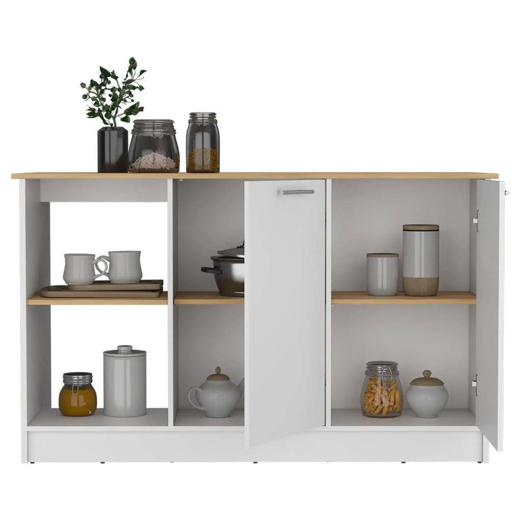 BARRA COCINA SAMARA BLANCO Y MACADAMIA