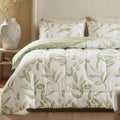 EDREDON + JUEGO DE SABANA ALGODON VERDE OLIVA