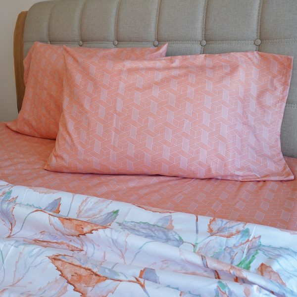 JUEGO DE SÀBANA PRINT HOJAS CORAL