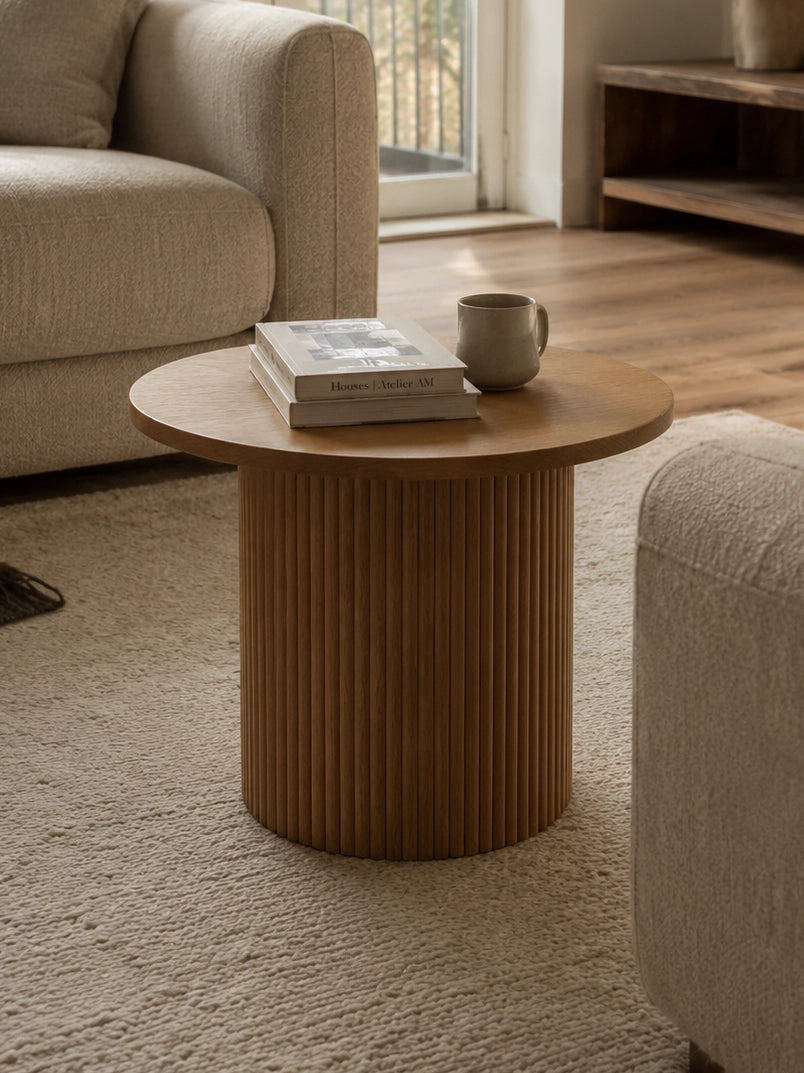MESA AUXILIAR SION CIRCULAR ROBLE
