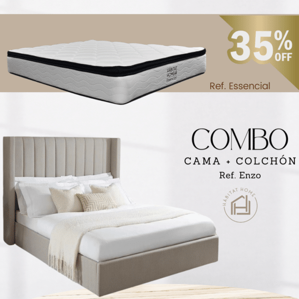 COMBO CAMA ENZO + COLCHÓN ESSENCIAL