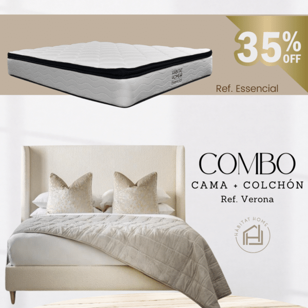 COMBO CAMA VERONA + COLCHON ESSENCIAL