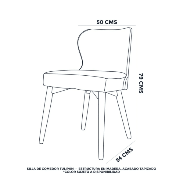 SILLA COMEDOR TULIPAN NOGAL COUNTRY BEIGE - Imagen 6