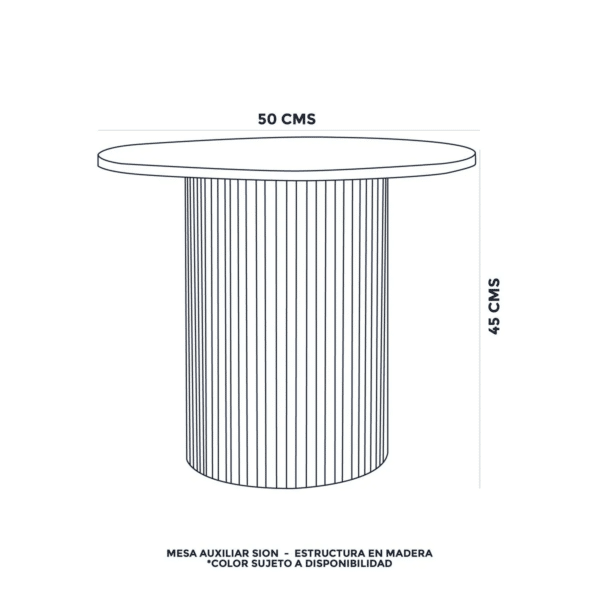 MESA AUXILIAR SION CIRCULAR ROBLE - Imagen 5