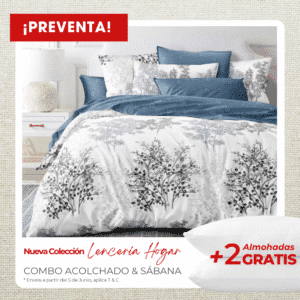 KIT ACOLCHADO + JUEGO DE SABANAS NATURAL GRIS + 2 ALMOHADAS GRATIS
