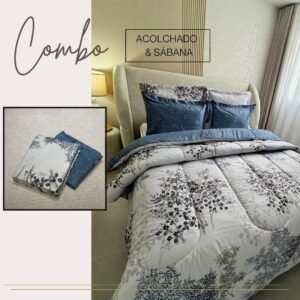 KIT ACOLCHADO + JUEGO DE SABANAS NATURAL GRIS