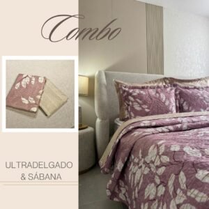 KIT ULTRADELGADO + JUEGO DE SABANAS NATURAL LILA
